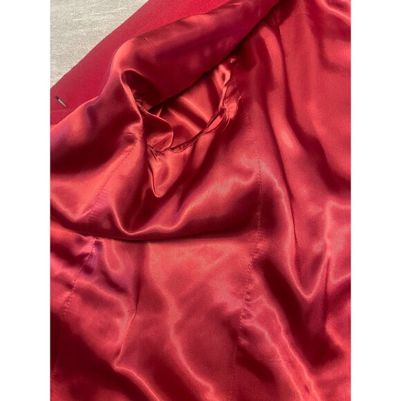 LL Bean Wool Sz 18R Cashmere Red Blazer Jacket Office Career Church Holiday Work - Picture 6 of 9